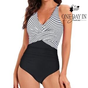 B2Prity Ruffle Shoulder Twist Front One Piece Swimsuit Size XL